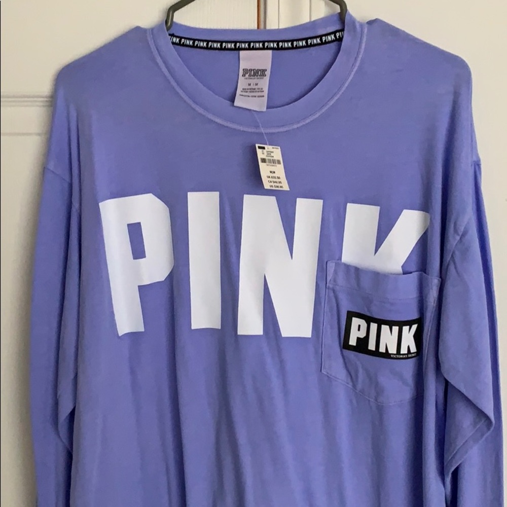 VS pink long sleeve tee.